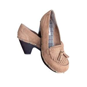 VTG 90s Union Bay Platform Loafers Womens Size 9 Faux Suede Tassel Loafers